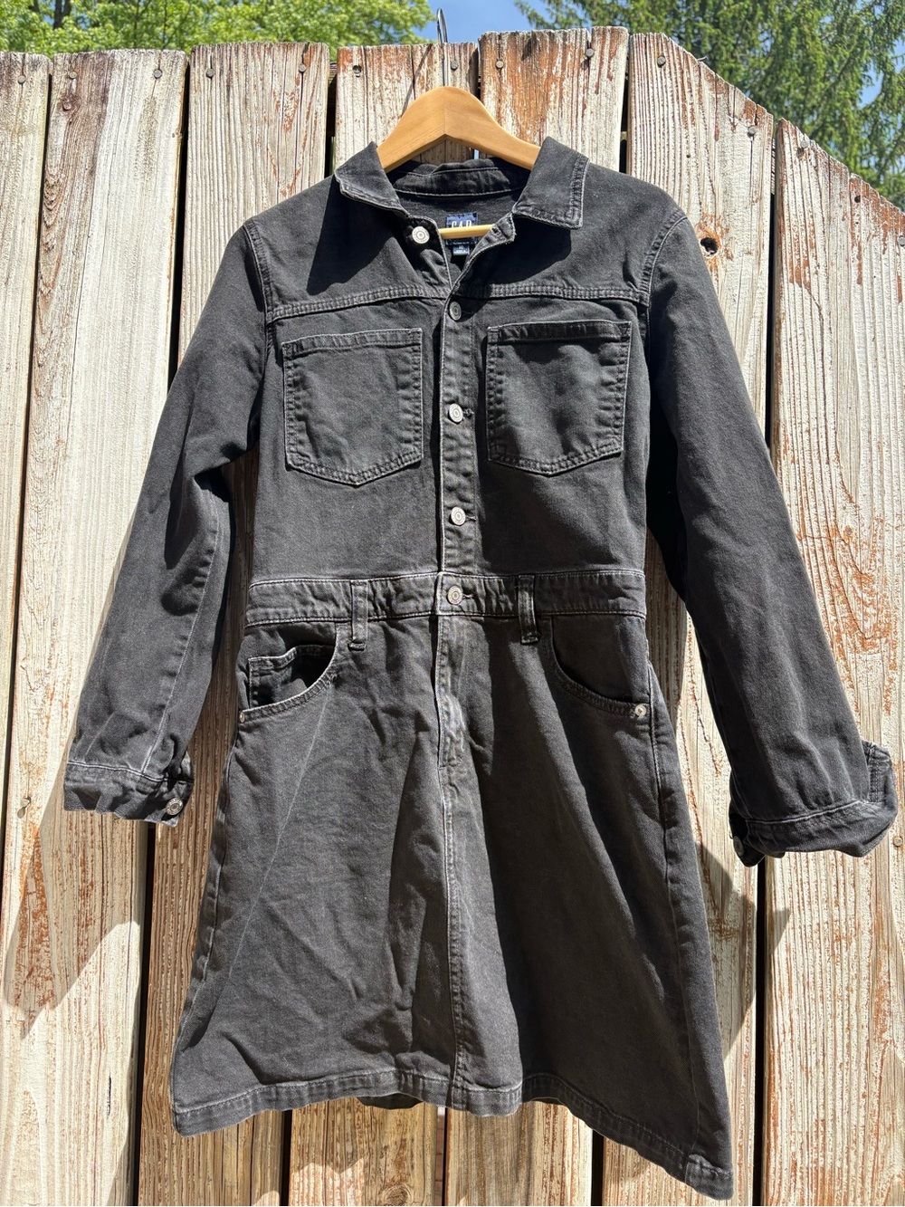 GAP Black Denim Jacket Dress